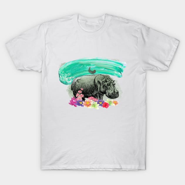 Happy hippo T-Shirt by LittleAna